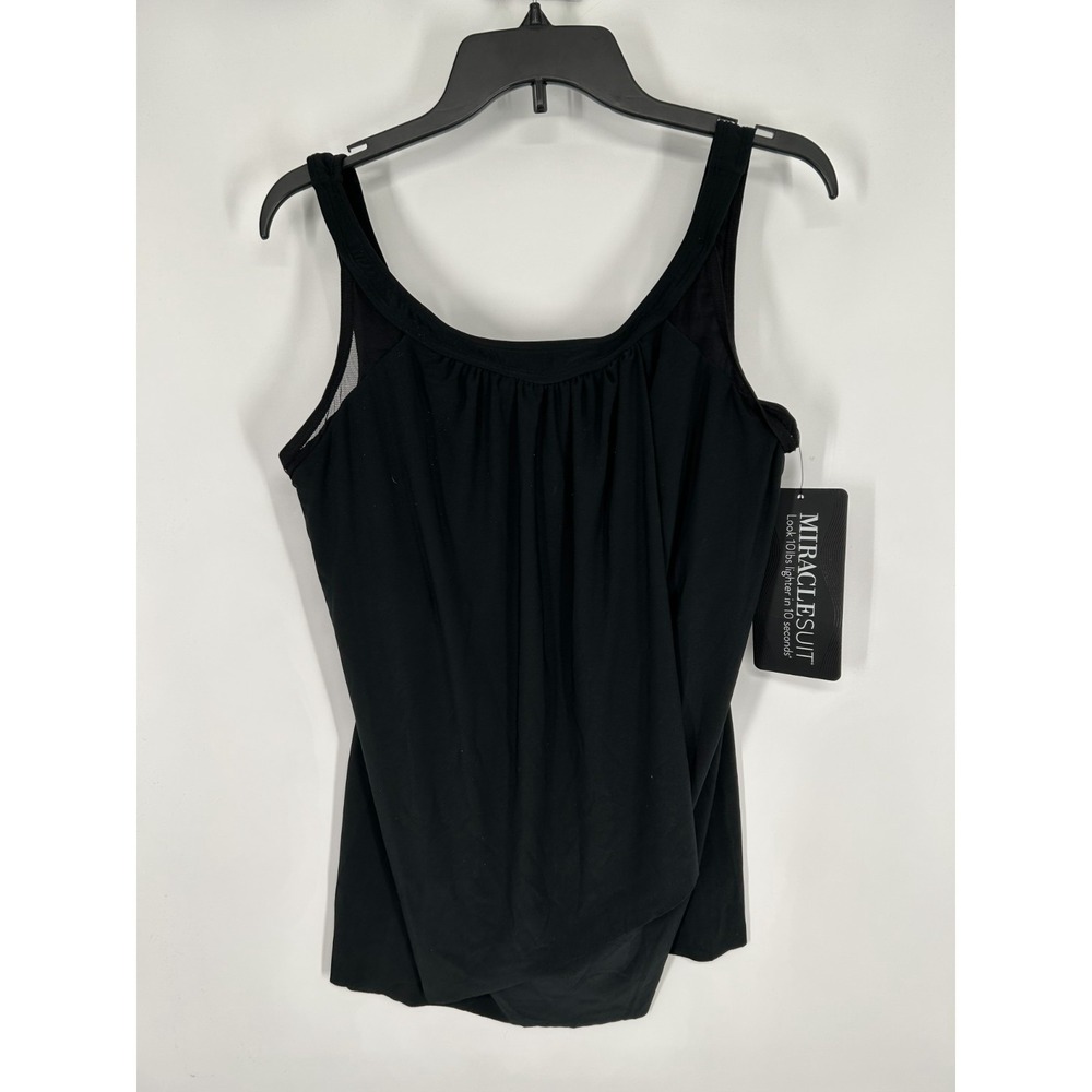 Miraclesuit Illusionists Ursula Underwire Tankini Top‎ Women's 18 Black 6523027